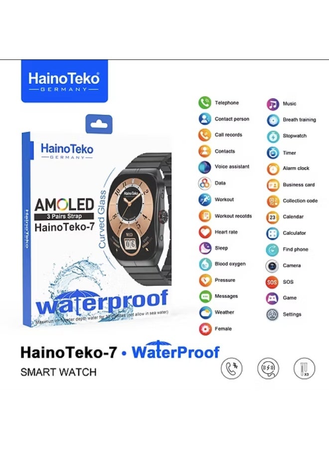 HainoTeko Germany HainoTeko-7 Curved AMOLED Display Waterproof Smartwatch - Image 3